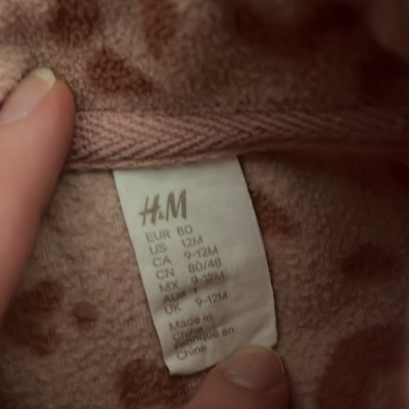 Pink leopard print fleece - 12 months - Picture 2 of 3